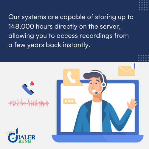 Our systems are capable of storing up to 148,000 hours directly on the server, allowing you to access recordings from a few years back instantly.