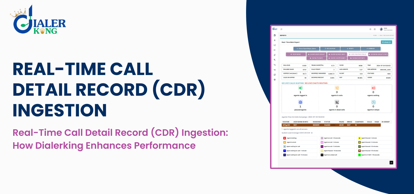 Real-Time Call Detail Record (CDR) Ingestion How Dialerking Enhances Performance