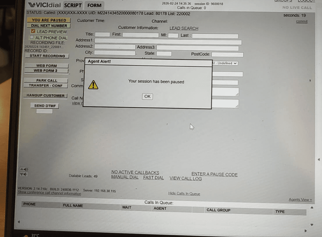 No Agents Available Error