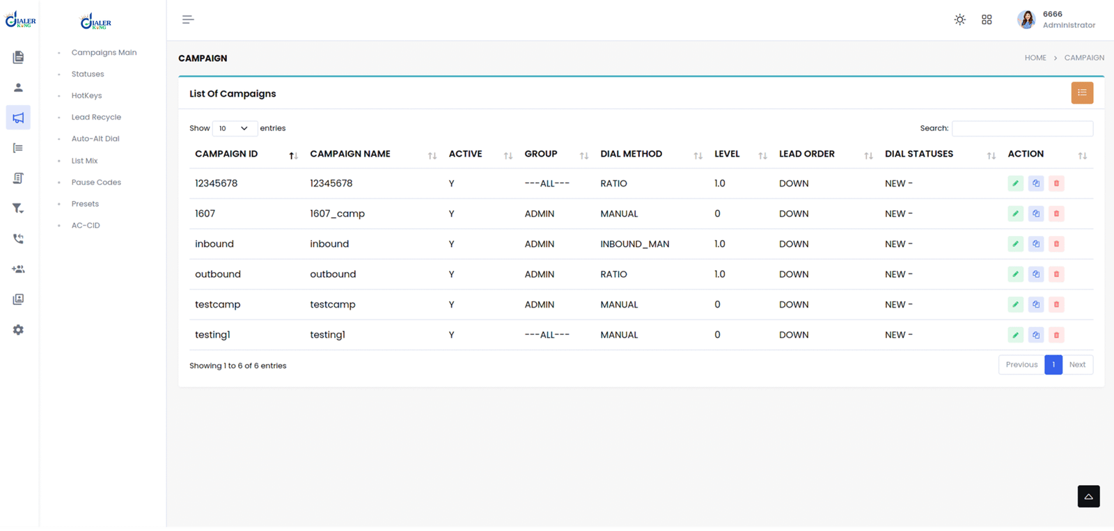 ADMINISTRATION Campaigns