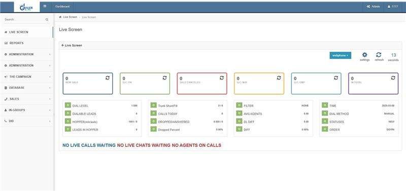 Vicidial Admin Dashboard 