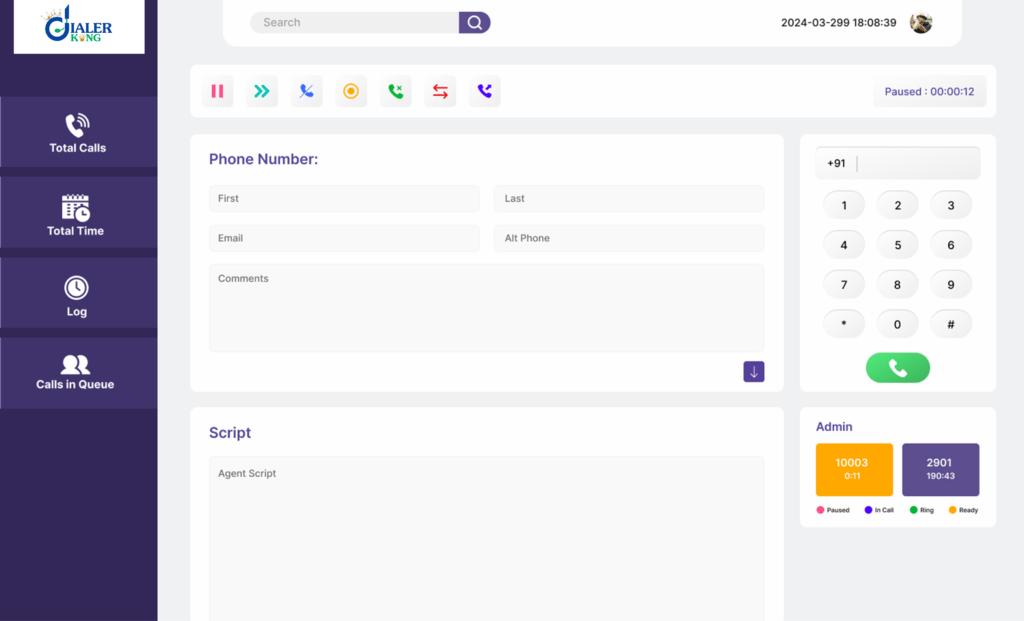 Vicidial Agent Interface