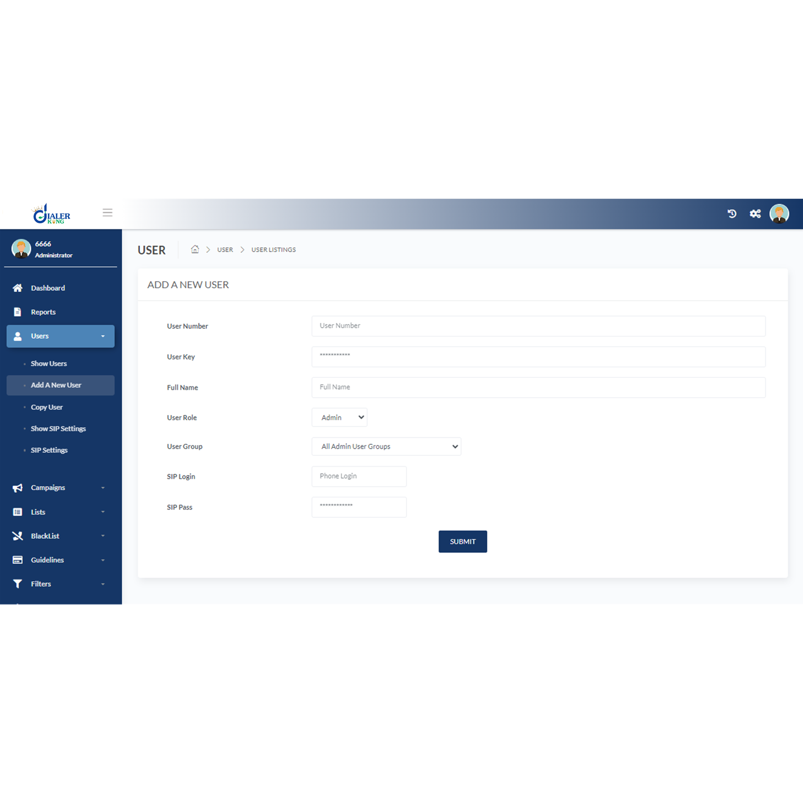 Admin - Add A User