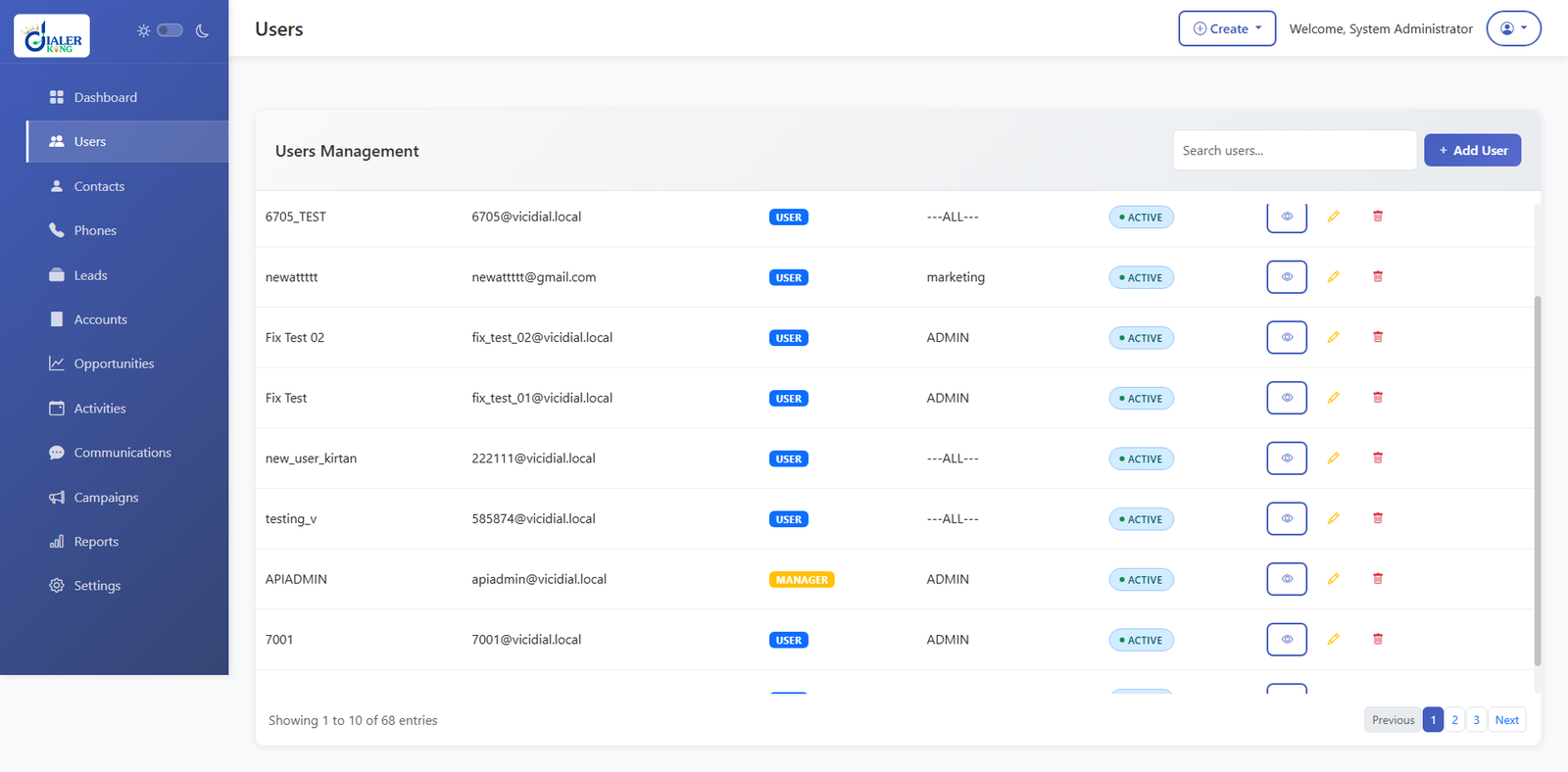 Custom CRM User Management