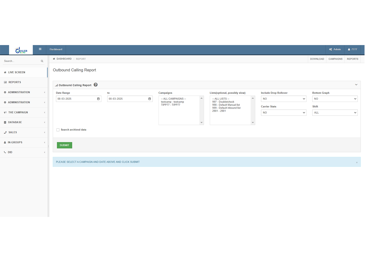 Outbound Calling Performance Report
