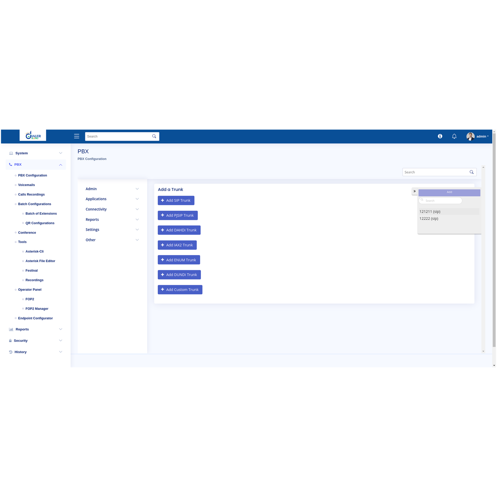 PBX configuration