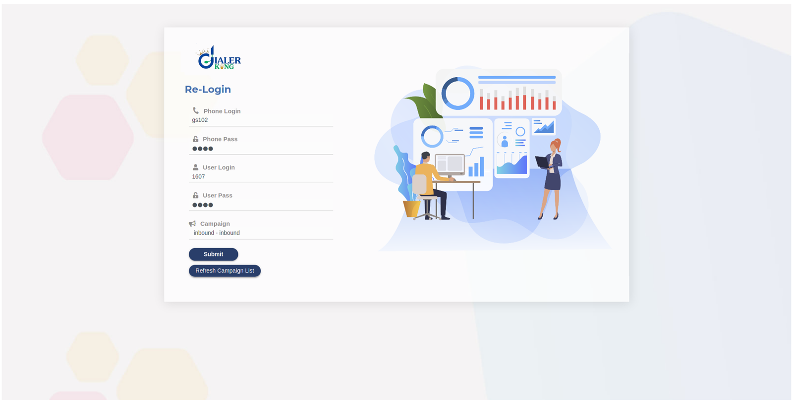 Web-Based Agent Login Interface