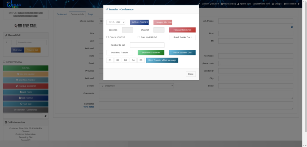 VICIdial Call Transfer Configuration