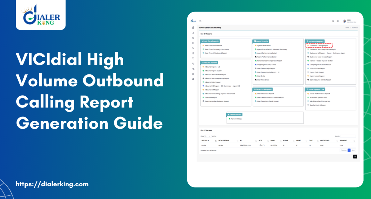 VICIdial High Volume Outbound Calling Report Generation Guide