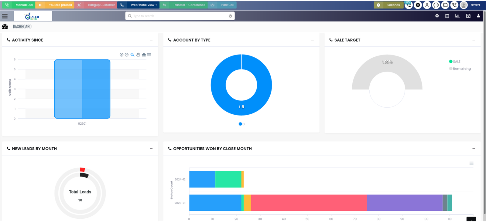 Custom CRM Admin Screen