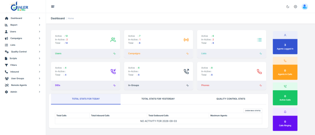 custom VICIdial Admin Screen