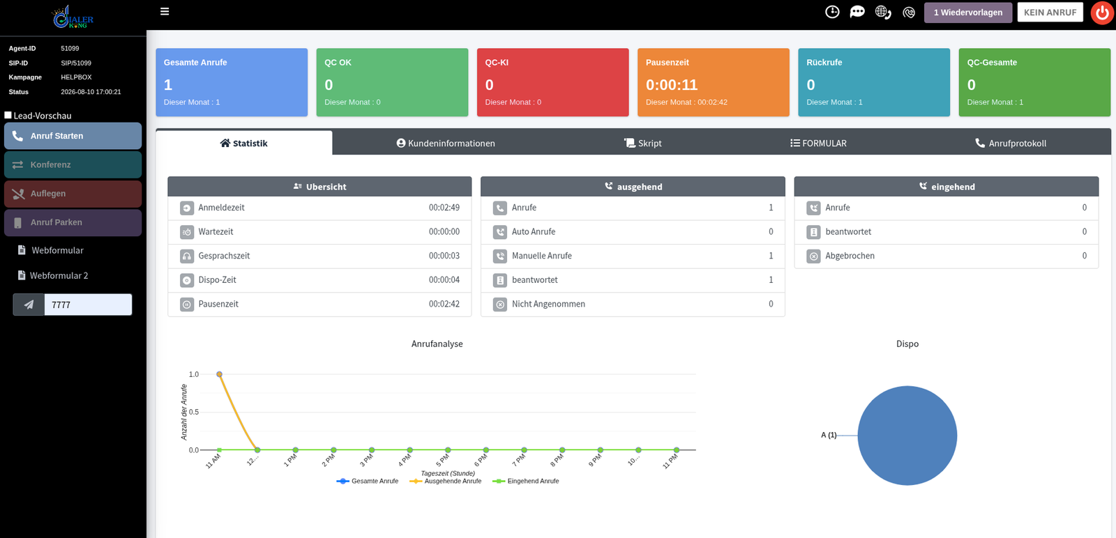 VICIdial Agent Statistics & Call Analytics