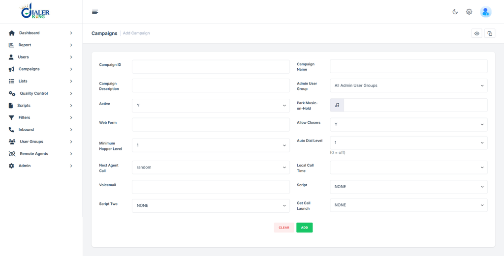VICIdial Campaign Web Form Settings for CRM Screen Pop